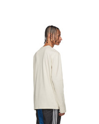 Y-3 Off White Stacked Logo Long Sleeve T Shirt