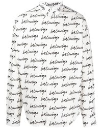 Balenciaga Oversized Logo Print Button Down Shirt