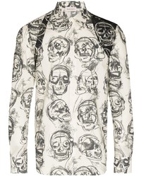 Alexander McQueen Skull Print Buttoned Shirt