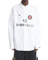 Balenciaga Soccer Logo Oversize Poplin Shirt
