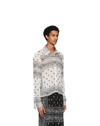 Dion Lee White And Black Paisley Shirt
