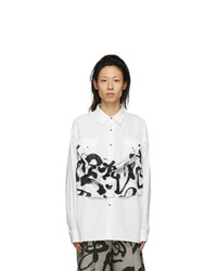 Kozaburo White Calligracamo Overlay Boxy Fit Shirt