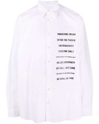 Raf Simons Word Print Long Sleeve Shirt