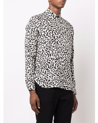 Saint Laurent Yves Collar Sparkle Print Long Sleeve Shirt