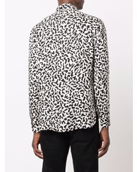 Saint Laurent Yves Collar Sparkle Print Long Sleeve Shirt
