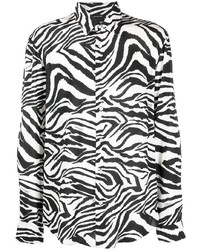Just Cavalli Zebra Print Button Up Shirt