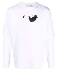Off-White Arrow Print Double Sleeve T Shirt