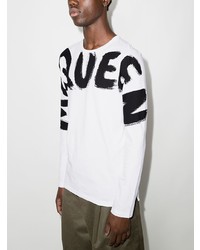 Alexander McQueen Graffiti Logo Long Sleeve T Shirt