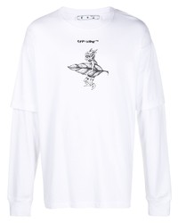Off-White Graphic Print Layered Long Sleeve T Shirt