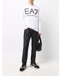 Ea7 Emporio Armani Logo Long Sleeved T Shirt