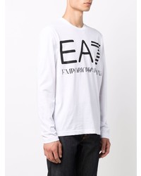 Ea7 Emporio Armani Logo Long Sleeved T Shirt
