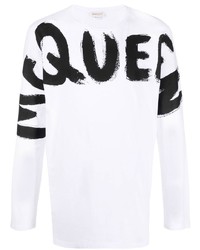 Alexander McQueen Logo Print Long Sleeve Top