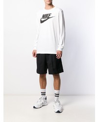 Nike Logo Print Long Sleeved T Shirt