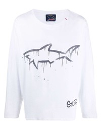 Paul & Shark Logo Print Long Sleeved T Shirt