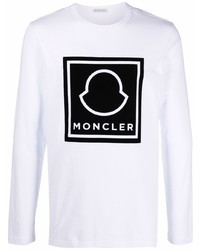 Moncler Long Sleeved Logo Print T Shirt