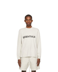 Essentials Off White Logo Long Sleeve T Shirt