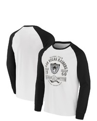 NFL X DARIUS RUCKE R Collection By Fanatics Whiteblack Las Vegas Raiders Vintage Raglan Long Sleeve T Shirt