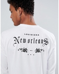 ASOS DESIGN Relaxed Long Sleeve T Shirt With New Orleans City Print
