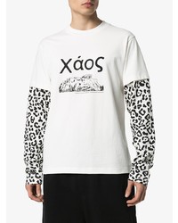Vyner Articles Skater Leopard Print Sleeve T Shirt