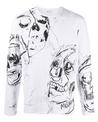 Alexander McQueen Skull Print Long Sleeve Top