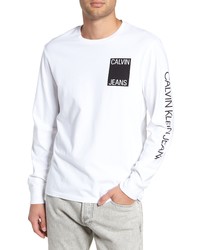 Calvin Klein long sleeve t-shirt with logo print in black