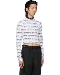 Hood by Air White All Over Print Crop Long Sleeve T Shirt