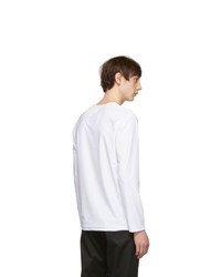 Fumito Ganryu White And Black Water Resistant Pocket Long Sleeve T Shirt