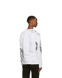 Alexander McQueen White And Silver Skull Long Sleeve T Shirt