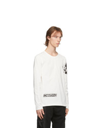Alexander McQueen White Biker Print Long Sleeve T Shirt