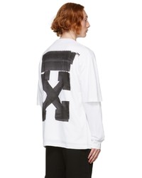 Off-White White Double Sleeve Jumbo Marker Long Sleeve T Shirt