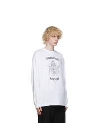 Balenciaga White Gothic Long Sleeve T Shirt