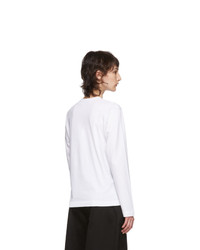 Comme Des Garcons SHIRT White Logo Long Sleeve T Shirt