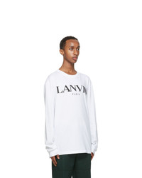 Lanvin White Logo Long Sleeve T Shirt