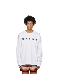 Marni White Logo Long Sleeve T Shirt