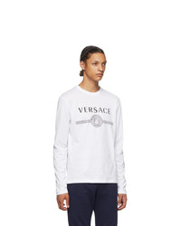 Versace White Medusa Logo Long Sleeve T Shirt