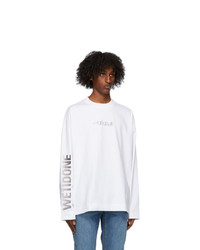 We11done White Metal Logo Long Sleeve T Shirt