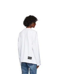 We11done White Metal Logo Long Sleeve T Shirt
