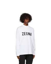 Fear of God Ermenegildo Zegna White Oversized Logo Long Sleeve T Shirt