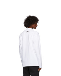 Fear of God Ermenegildo Zegna White Oversized Logo Long Sleeve T Shirt