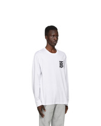 Burberry White Tb Monogram Atherton Long Sleeve T Shirt