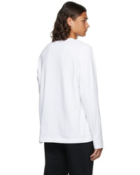 Helmut Lang White Warp Long Sleeve T Shirt