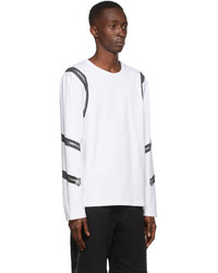Alexander McQueen White Zip Jersey Long Sleeve T Shirt