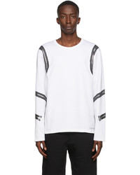 Alexander McQueen White Zip Jersey Long Sleeve T Shirt