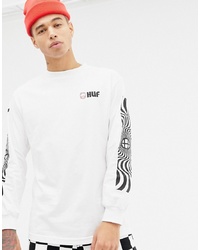 HUF X Spitfire Long Sleeve T Shirt With Sleeve Print In White