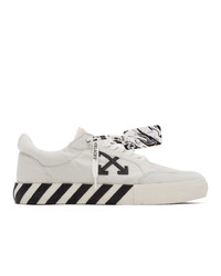 Off-White White And Black Pony Vulcanized Low Sneakers