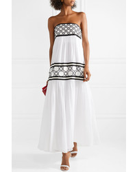 Tory Burch Christie Gros And Guipure Med Silk Tte Maxi Dress