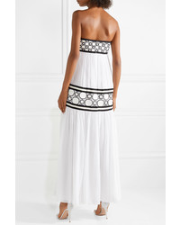 Tory Burch Christie Gros And Guipure Med Silk Tte Maxi Dress