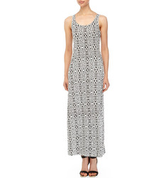 Lucca Couture Printed Cutout Back Maxi Dress Whiteblack