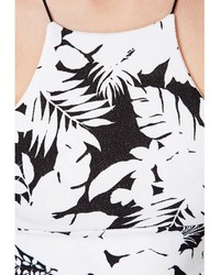 Missguided Ybanez Monochrome Palm Print Midi Dress