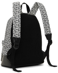 Balmain Black White City Backpack